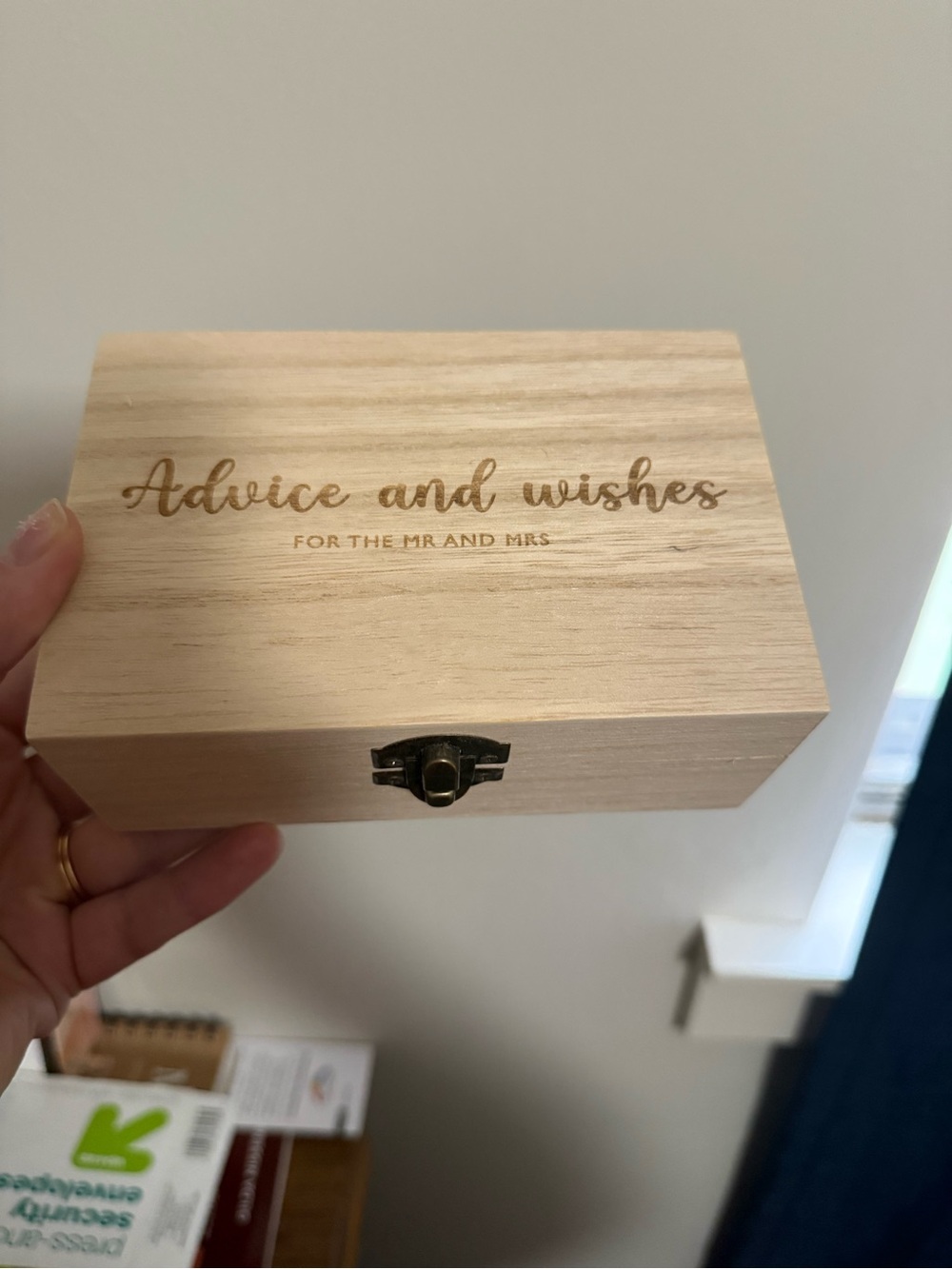 Advice and Wishes Wooden Keepsake Box “Wedding Advice”